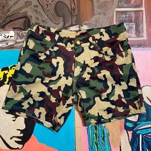 Mens Polyester Camouflage Shortys Short Shorts